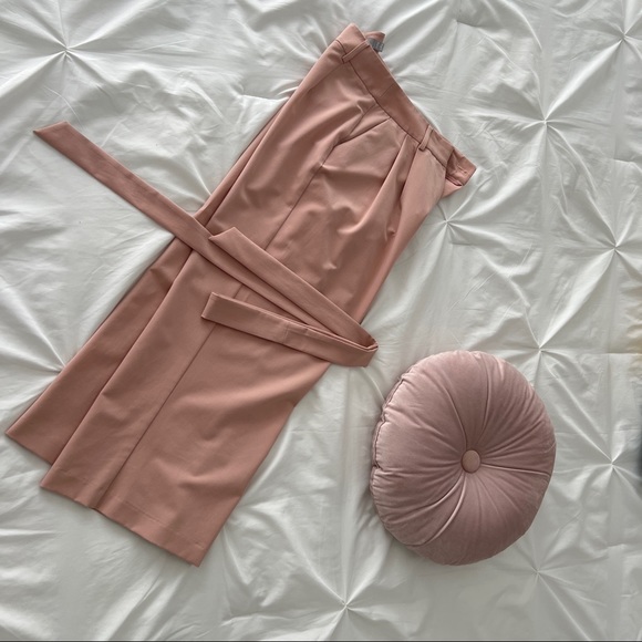 Asos Light Pink Culottes Tie Belt High Waist - Picture 14 of 16